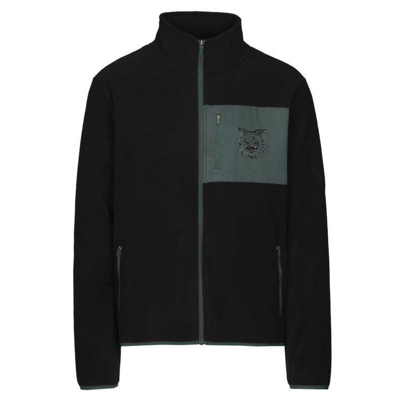 Fleecetakki, musta logo